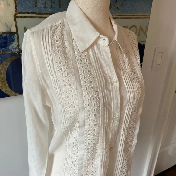 Nili Loton Ivory Tara Button Down Shirt - Picture 9 of 11